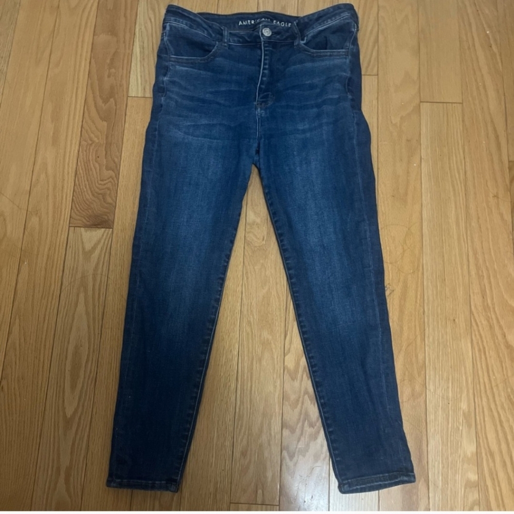 High Waisted Blue Skinny Jeans